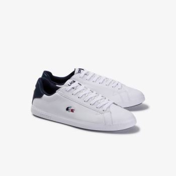 Lacoste Graduate Tricolore Leather and Synthetic Sneakers Pánské - Tenisky Bílé / Béžový | CZ-ZfzADu